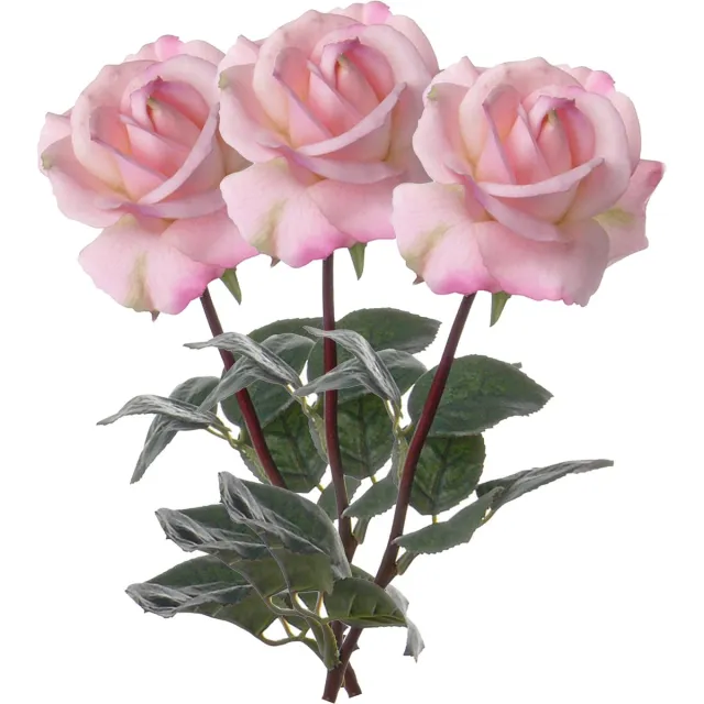 Top Art Kunstbloem roos Caroline - 3x - roze - 70 cm - zijde - kunststof steel - decoratie bloemen