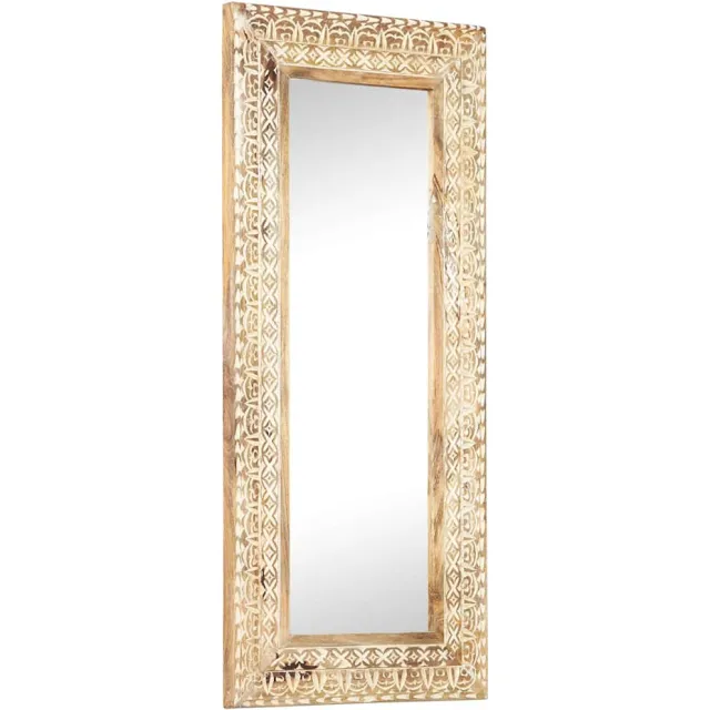 vidaXL Spiegel handgesneden 110x50x2,6 cm massief mangohout Bruin
