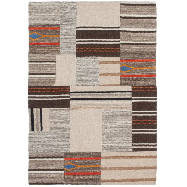 Padiro laagpolig vloerkleed met zachte uitstraling 160 x 230 cm - lichtbeige - modern effen ontwerp - voor vloerverwarming - van wol en katoen
