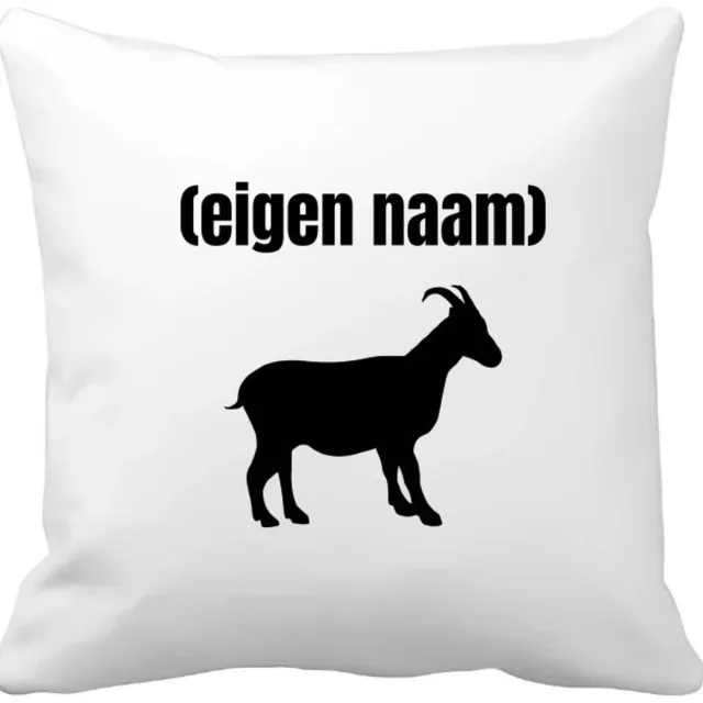 Akyol geit met eigen naam Kussen hoes - Geit - geiten liefhebbers - dieren liefhebber - leuk cadeau voor iemand die houdt van geiten - cadeau - kado - 40 bij 40 cm Multicolor