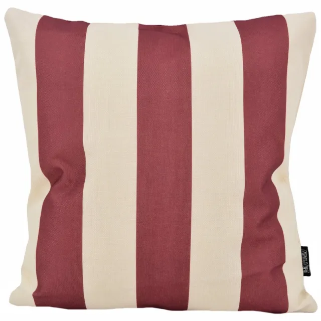 Gek op Kussens! Sierkussen Ela Stripe Wijnrood | 45 x 45 cm | Katoen/Linnen