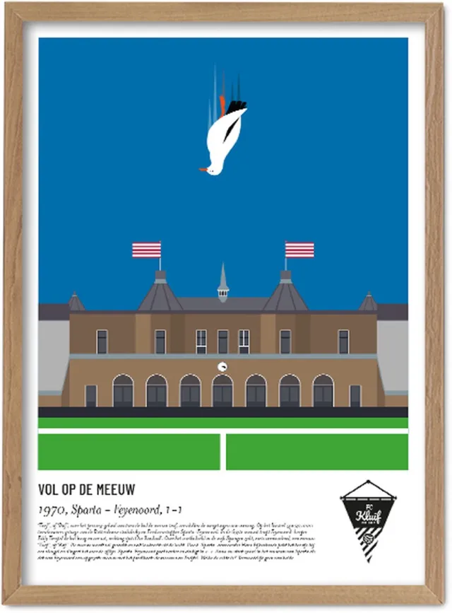 FC Kluif 'Vol op de meeuw' poster - 70 x 50 cm MULTI