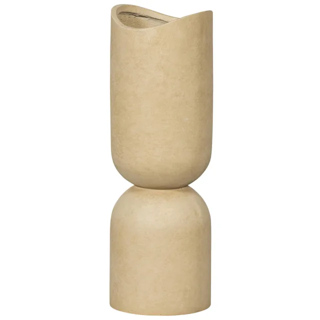 WOOOD vaas/plantenpot Mosi - Fiber Clay - Beige - 75x25 cm