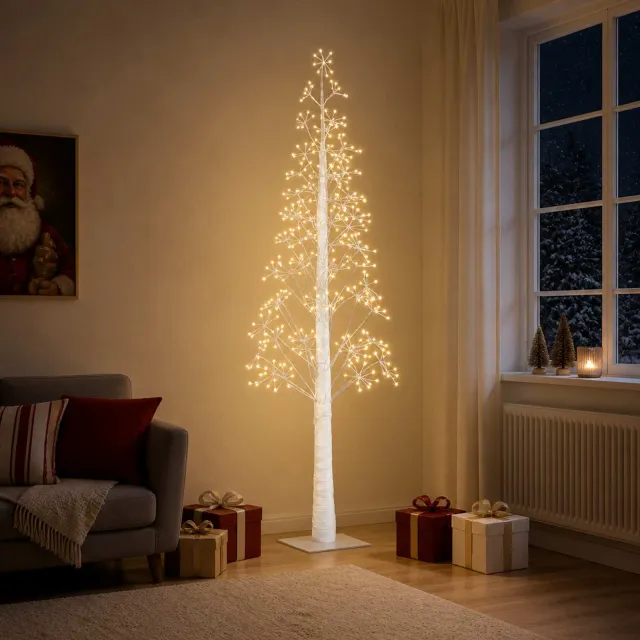 vidaXL Starburst kerstboom Wit 180 cm Kunststof 432 LED's