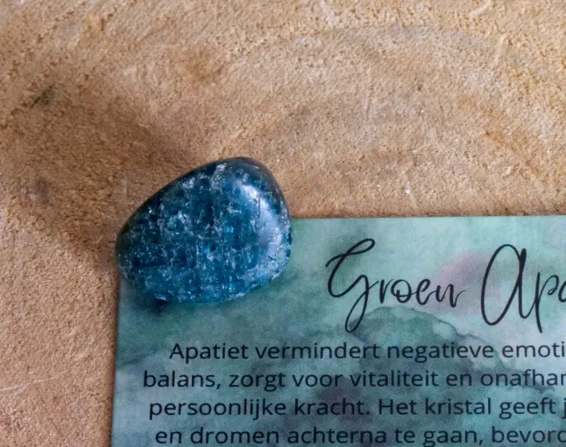 GemsByShy Groen apatiet trommelsteen, edelstenen - Perfect cadeau voor mannen en vrouwen- Inclusief uitleg - Spiritueel - Balans - Energie - Doelen- Communicatie - Burn-out 100% NATUURLIJK