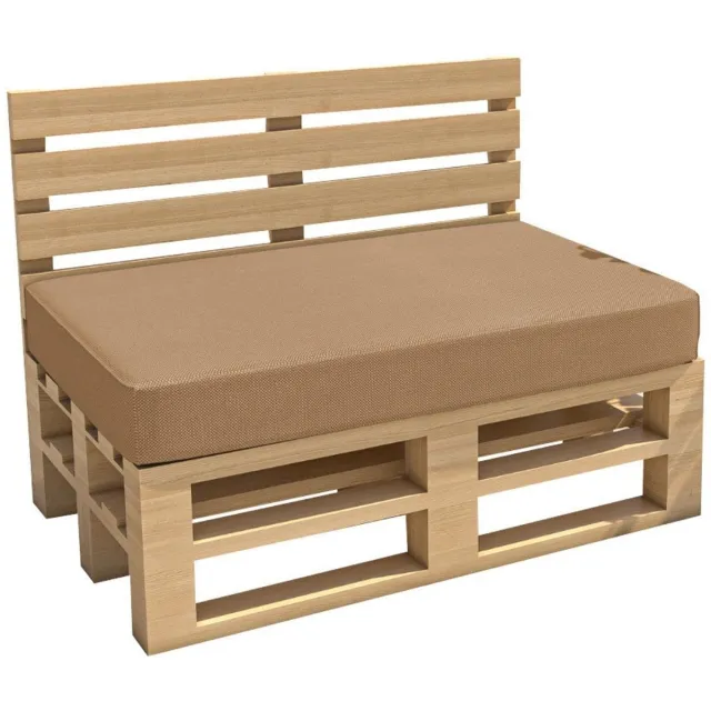Famanu Palletkussen, waterdicht zitkussen voor binnen en buiten, wasbaar en afneembaar, rugkussen, 120 x 60 x 15 cm, beige