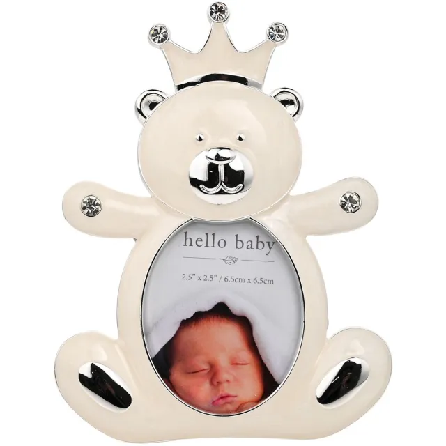 Hello Baby fotolijst zilver en creme