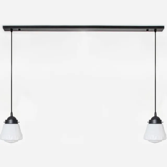 Coloured by Art 2 x Bold lampen aan plafondbalk Moonlight - Art Deco Trade Zwart