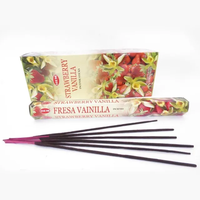 HEM Wierook - Strawberry Vanilla - Slof (6 pakjes/120 stokjes) Rood
