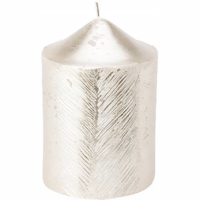 Home & Styling Collection Gouden Decoratieve Kaars Metaal Glanzend met Patroon 7x10 cm