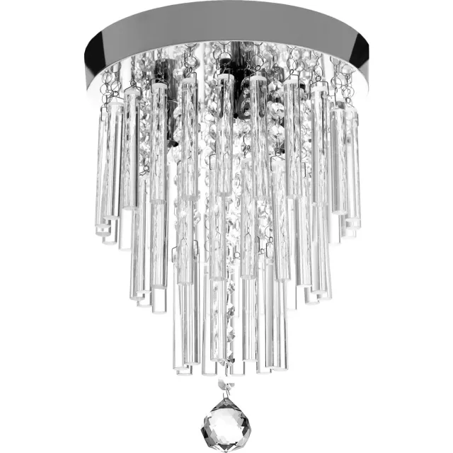 TooLight Kristallen plafondlamp - modern design - 3 lichtpunten - chroom - 25x35 cm