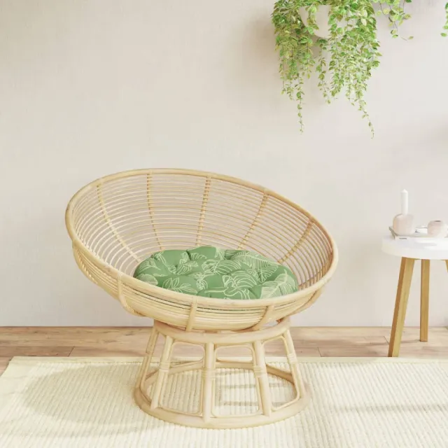 vidaXL Zitkussen rond bladpatroon Ø 60x11 cm oxford stof Groen