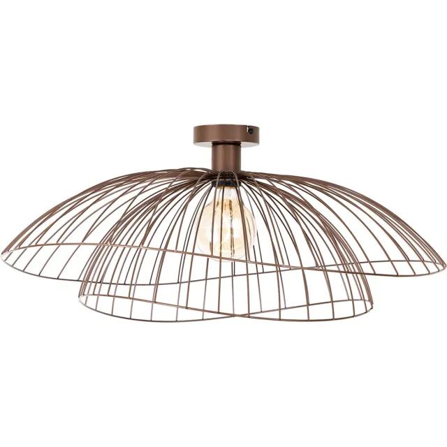 QAZQA pua - Design Plafondlamp - 1 lichts - Ø 66 cm - Brons - Woonkamer | Slaapkamer | Keuken