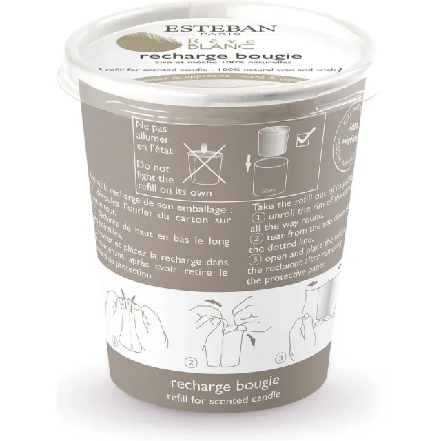 Esteban Classic Rêve Blanc Navulling geurkaars 180gr Wit
