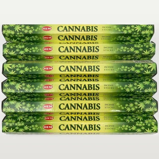 Darshan incense sticks Groot Verpakking Wierook - Geurstokjes - Hem Cannabis - 120 Stuks Zwart-D