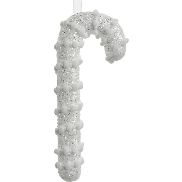 Clayre & Eef Kersthanger Zuurstok 17 cm Wit Kunststof