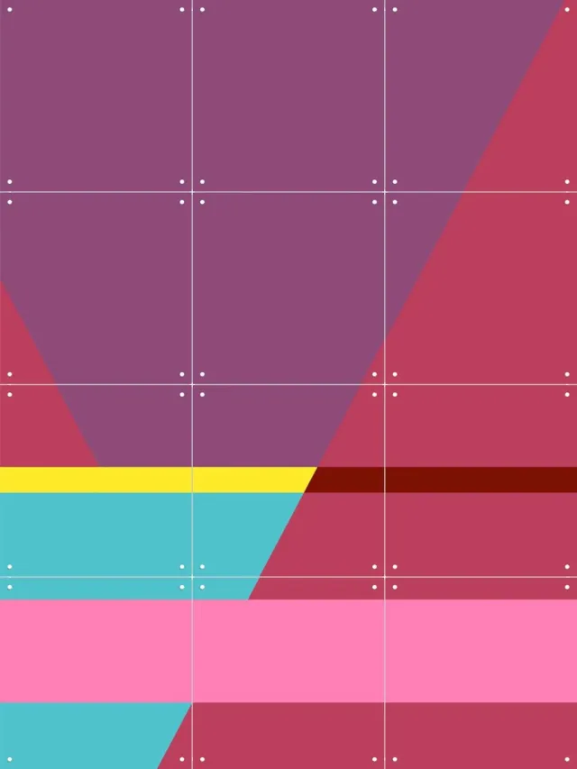 IXXI Many Shapes of... 3, Studio Kars + Boom - 60 x 80 cm - Grote wanddecoratie en posters - Grafisch Ontwerp, Abstract, Minimalisme, Woonkamer Roze / Paars