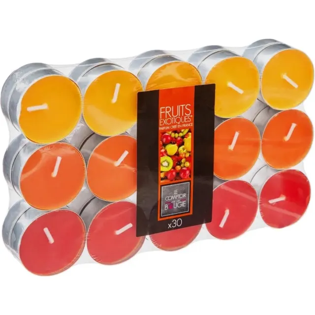 Atmosphera Geurkaars waxine/theelichtjes - 30x - Tropisch fruit - 3,5 branduren Fruits exotiques