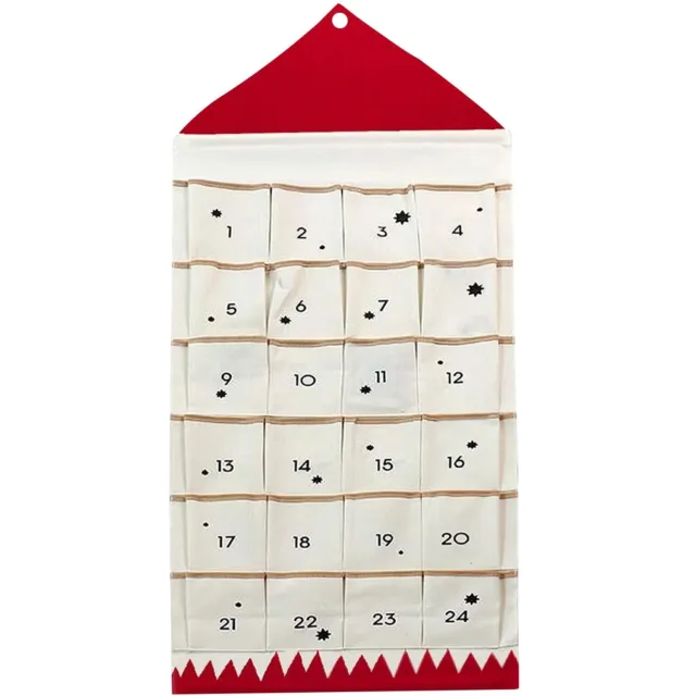 Famanu Houten adventskalender met 24 zakken, zelf te vullen, hangend