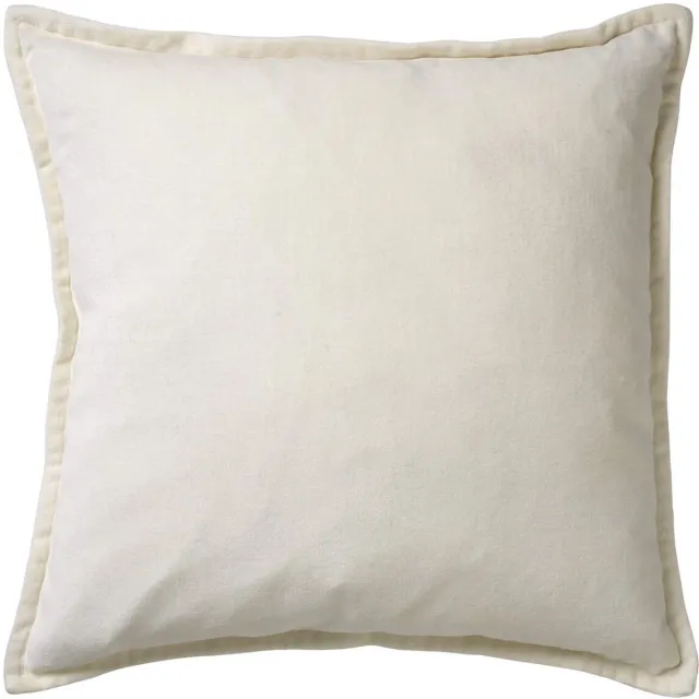 Dutch Decor CAITH - Kussenhoes 50x50 cm - 100% katoen velvet - Snow White - wit - met rits - zonder binnenkussen Gebroken wit
