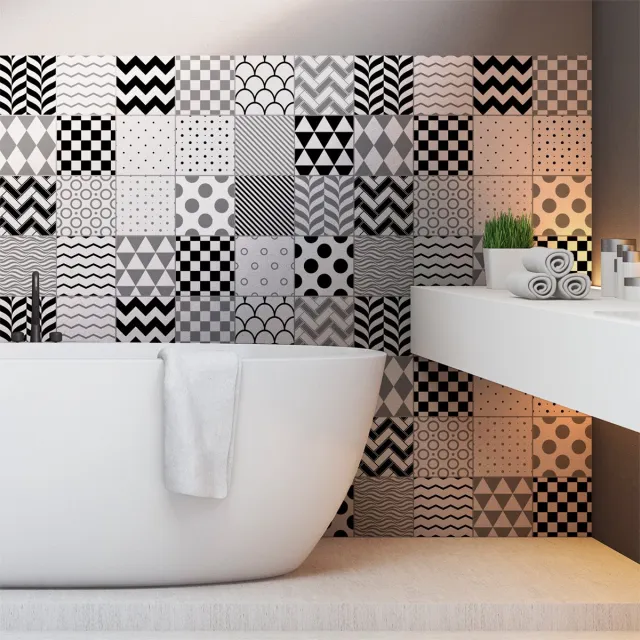 Ambiance Sticker Zelfklevende muurtegelstickers voor keuken en badkamer - 24 Scandinavische/IJslandse tegelstickers - 24 stickers, 15x15cm Multi color
