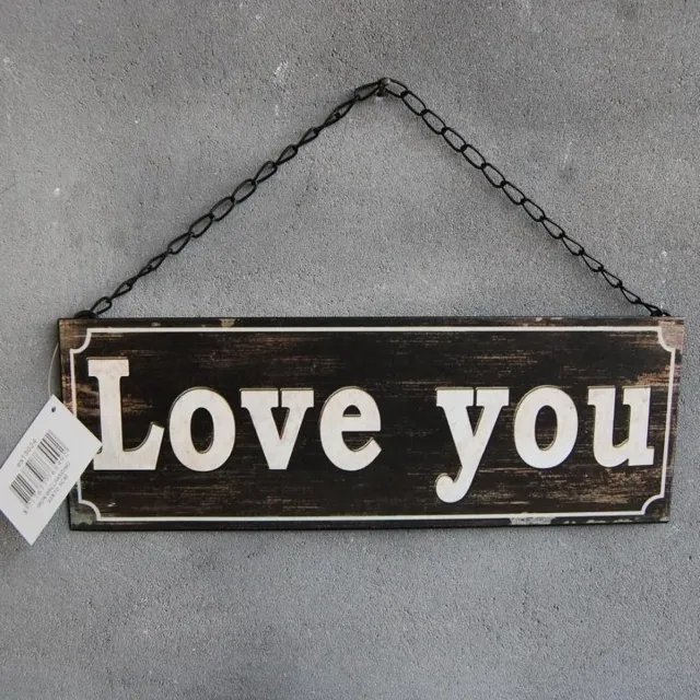 Clayre & Eef Tekstbord: love you Zwart