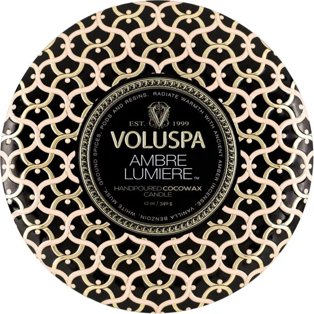 Voluspa Geurkaars Maison Noir Ambre Lumiere 3 Wick Tin Candle 340gr Multi
