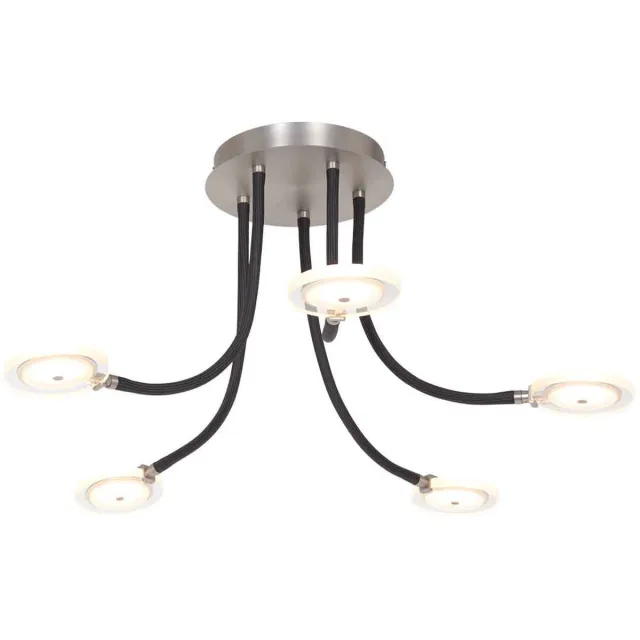 Steinhauer Plafondlamp Turound 3375ST – stalen designlamp met glas, LED, dimbaar, 91,5 cm, Steinhauer Zilver