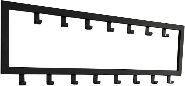 LT-Luce Wandkapstok 15 haken 90cm - Metaal Zwart - Muurkapstok - Ganghanger