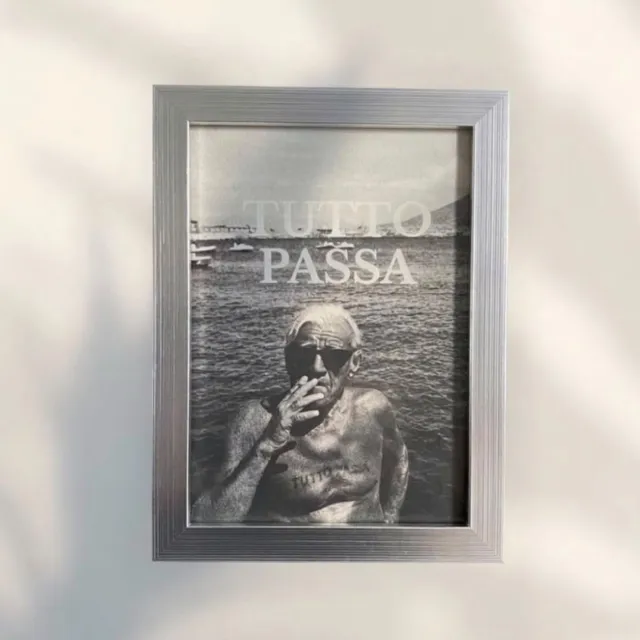 KAE Design Poster - Tutto Passa - Italian - Art Print - 13x18cm - Framed Silver