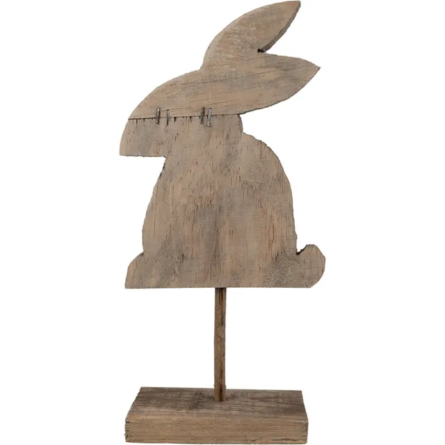 Clayre & Eef Decoratie Beeld Konijn 14x8x32 cm Bruin Hout