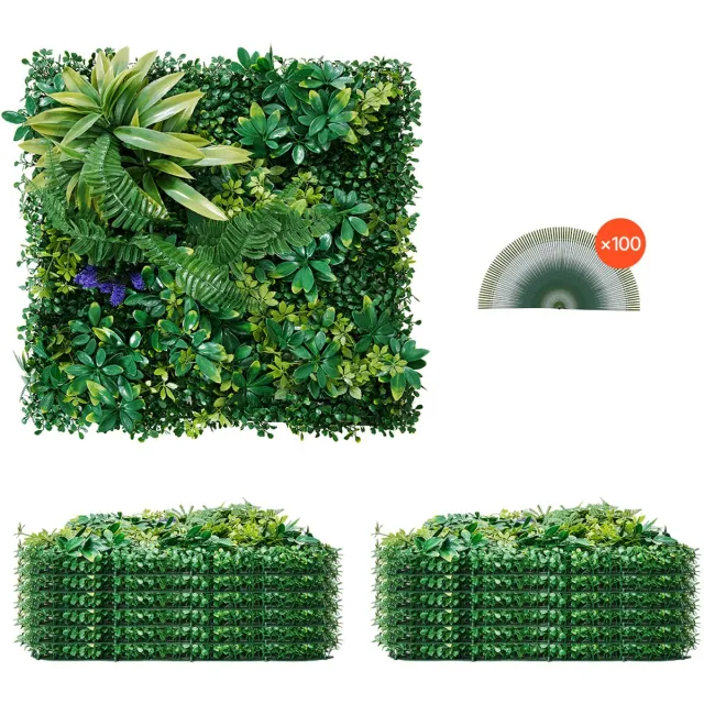 Vevor 12 Stuks Kunstmatige Haag Kunstplanten Muur Privacy Scherm 500x500x50mm Groen