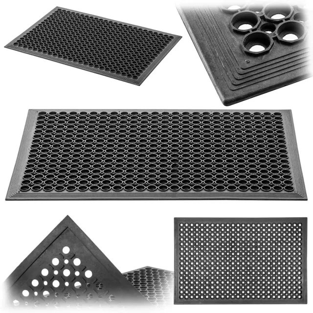 KADAX Antislip deurmat voor buiten, zwarte rubberen mat, vuilvangmat voor entrees, rubberen deurmat (40 x 60 cm)