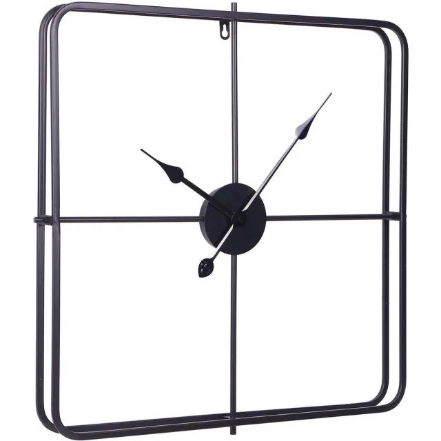 LW collection Moderne zwarte Klok 80cm - Grote industriële wandklok - minimalistische vierkante wandklok industrieel