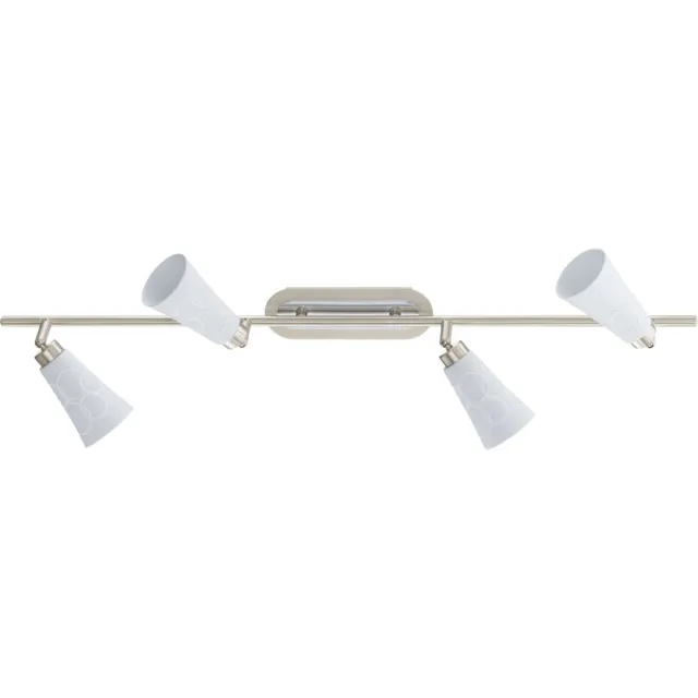 EGLO Plafondlamp plafondlamp spot spot spot strip, 4 vlamspots beweegbaar, staal keramiek nikkel mat wit, 4xG9 stopcontacten, LxB 78x7cm