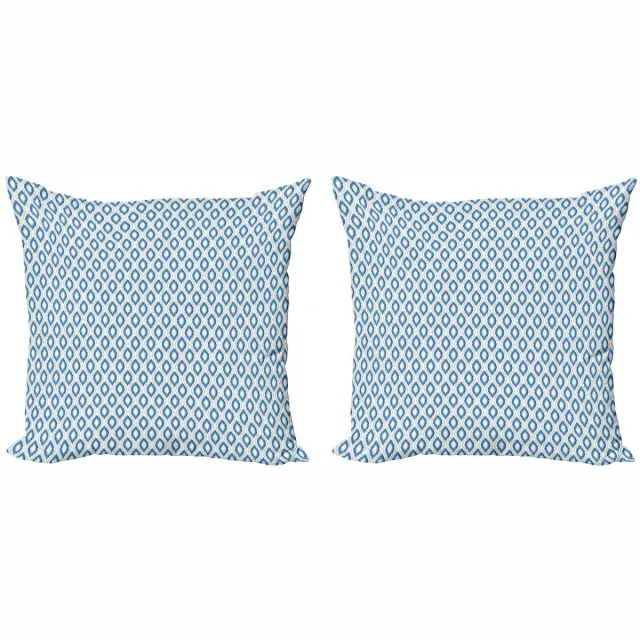 ABAKUHAUS Kussenhoes – Geometrisch Aquatisch – Dubbelzijdig 40x40cm – Rits Blauw