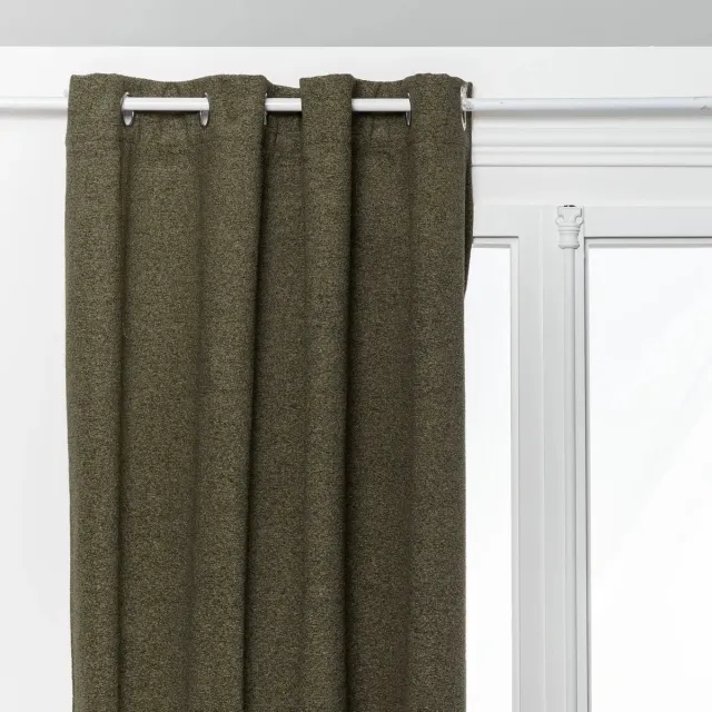 Atmosphera Soana Verduisterend en isolerend Gordijn 140x260cm - Kant en klaar met ringen - Kaki Vert kaki