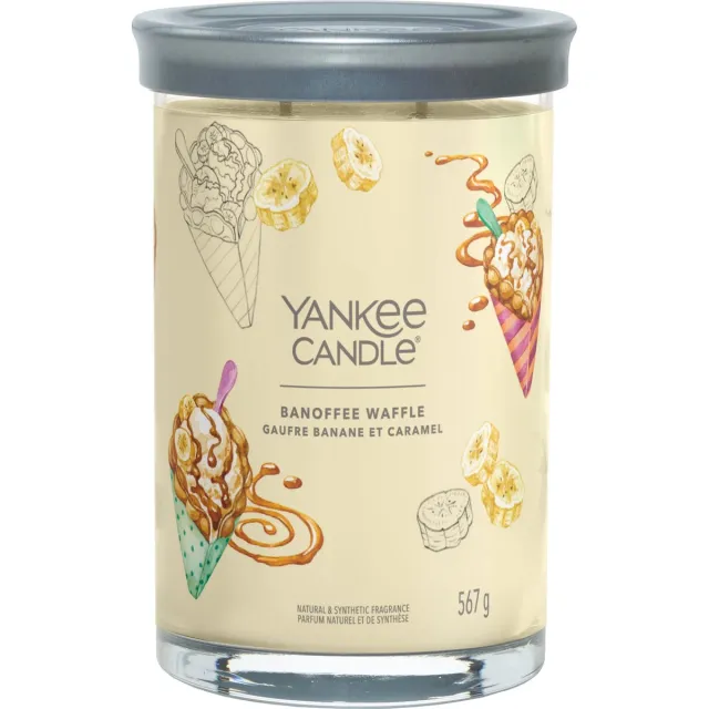 Yankee Candle Banoffee Waffle Large Tumbler Geurkaars - 100 branduren - twee lonten Geel