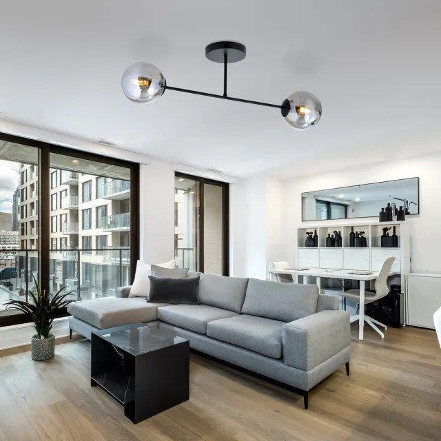 Emibig Dubbele plafondlamp met bollen in rookglas 2x E14 - Perfecte sfeerverlichting voor elk interieur Zwartachtig