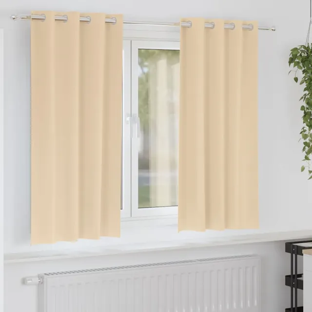vidaXL Zwart-out Gordijnen met Ringen 2 st Crèmekleurig 175 x 140 cm