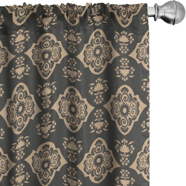 ABAKUHAUS Gordijnen – 2x75x225 cm – Microvezel – Donker Sepia Tan Dunkle Sepia Tan