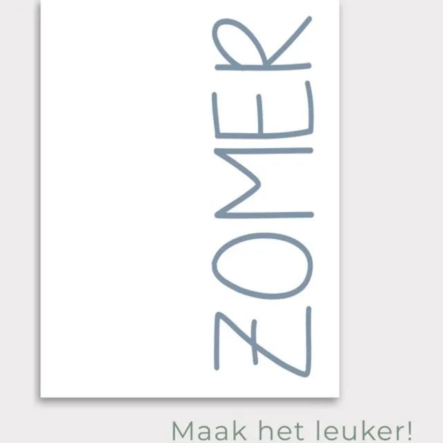 Maak het leuker Tuinposter Zomer | Dusty Blue - Posters voor in de tuin - Tuindecoratie - Tuinposter - 50 x 70 cm Meerkleurig