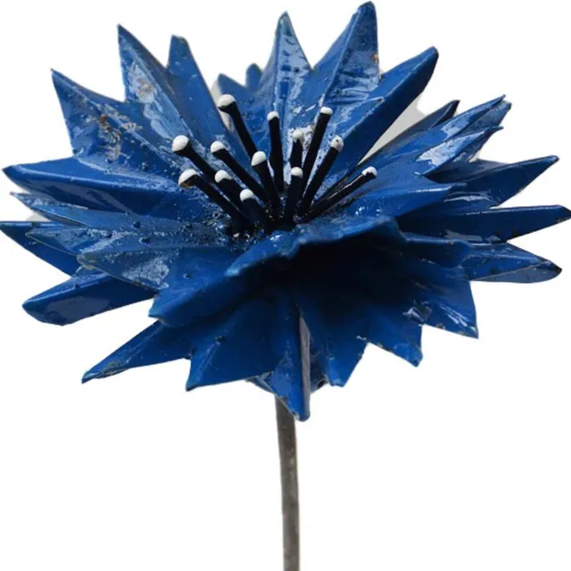 Zimba Arts Floz Design tuinsteker blauwe bloem - korenbloem - kwaliteit en fairtrade - geschikt als grafdecoratie