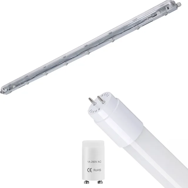 Velvalux LED Waterdichte TL Armatuur met T8 G13 Buis - Velvalux Strela - 150cm - Enkel - Koppelbaar - Waterdicht IP65 - 20W 2400lm - 840 Natuurlijk Wit 4000K | Vervangt 147W