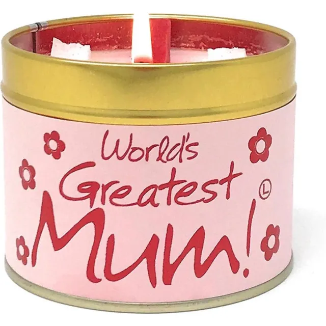 Lily Flame Geurkaars in blikje - World's Greatest Mum! - 35 branduren Rose