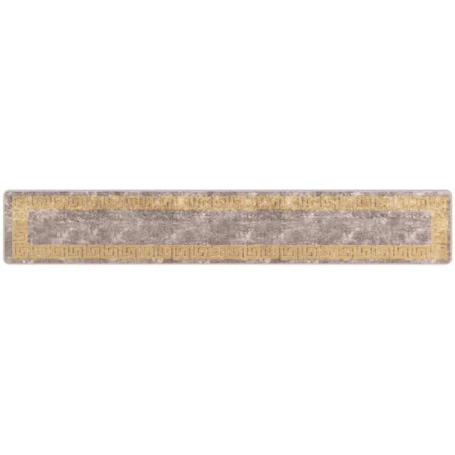 vidaXL Tapijt - Runner - MARSA - Grijs - en - Goud - 50 - x - 300 - cm - Polyester - en - PVC