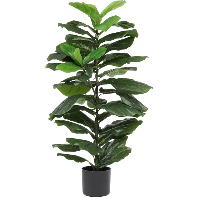 Kunstpalm Kunst Tabaksblad | 100cm - Namaak plant tabaksblad - Kunstplanten voor binnen - Kunstplant tabaksblad Donkergroen