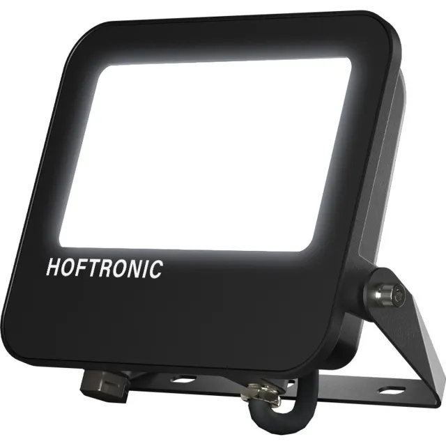 HOFTRONIC Luxor V2 LED Schijnwerper 50 Watt 8000 Lumen (160lm/W) - 6500K Daglicht wit licht - IP65 waterdicht - Incl. Ventilatieplug - 5 jaar garantie Zwart