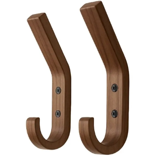DWIH Nordic Design Kapstokhaken - Set van 2 - Walnoot - Model "BINK" Bink Walnoot