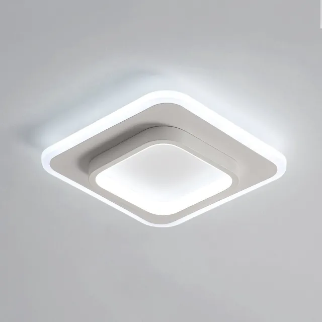 Riserva Vierkante Zwarte LED Plafondlamp Modern Eenvoudig 24W 2700lm 6500K Wit Licht 220V Ra80 voor Woonkamer Slaapkamer